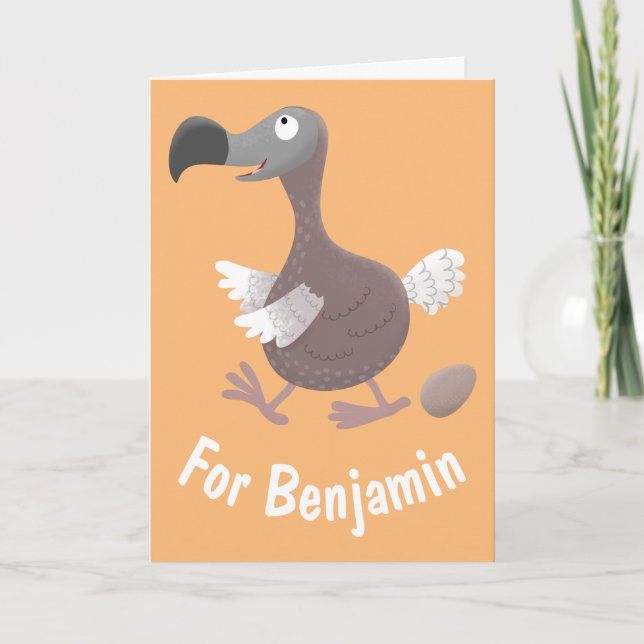 Funny dodo bird cartoon illustration card (Front)