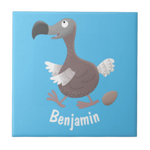 Funny dodo bird cartoon illustration ceramic tile