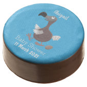 Funny dodo bird cartoon illustration chocolate covered oreo (Angled)