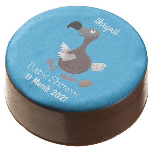 Funny dodo bird cartoon illustration chocolate covered oreo (Angled)