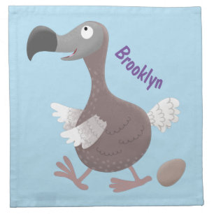 Funny dodo bird cartoon illustration cloth napkin
