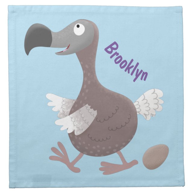 Funny dodo bird cartoon illustration cloth napkin (Front)