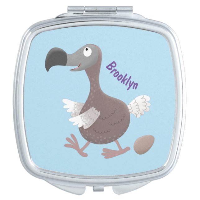 Funny dodo bird cartoon illustration compact mirror (Front)