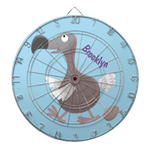 Funny dodo bird cartoon illustration dart board