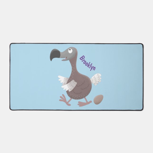 Funny dodo bird cartoon illustration desk mat (Front)