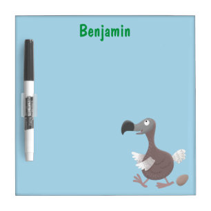 Funny dodo bird cartoon illustration dry erase board