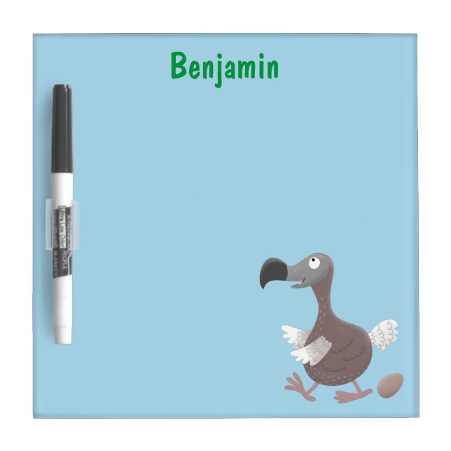 Funny dodo bird cartoon illustration dry erase board (Front)