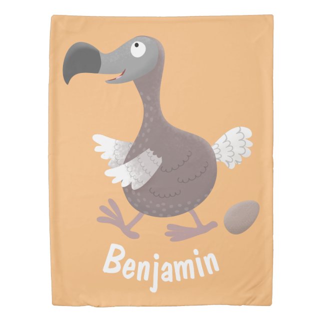 Funny dodo bird cartoon illustration duvet cover (Front)