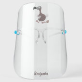 Funny dodo bird cartoon illustration  face shield (Front)