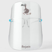 Funny dodo bird cartoon illustration face shield
