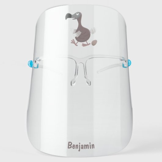 Funny dodo bird cartoon illustration  face shield (Front)