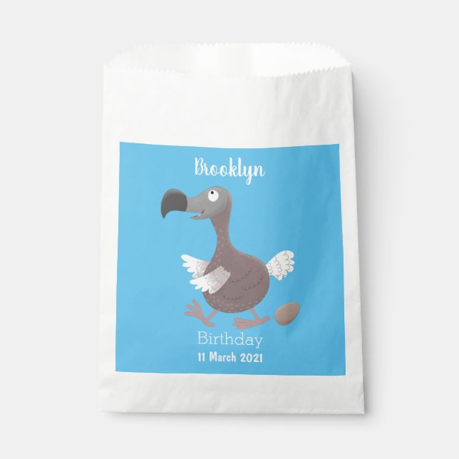 Funny dodo bird cartoon illustration favor bag (Front)