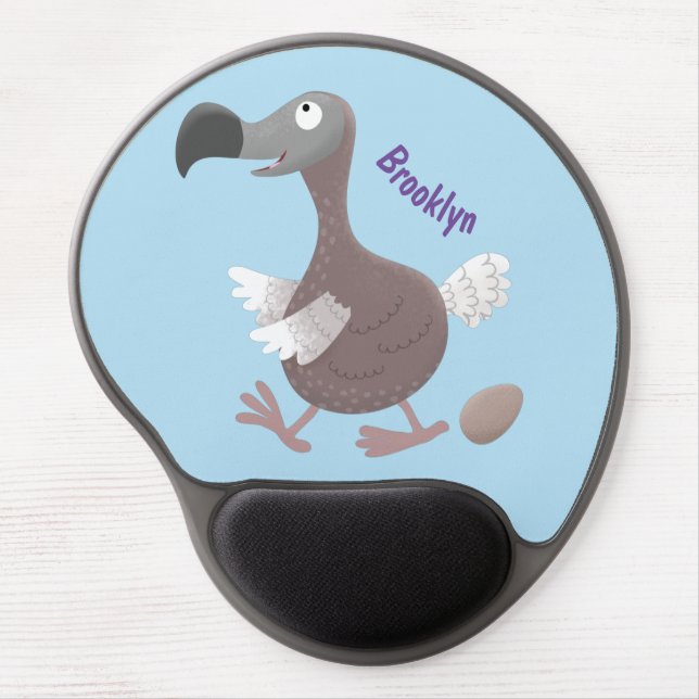 Funny dodo bird cartoon illustration gel mouse pad (Front)