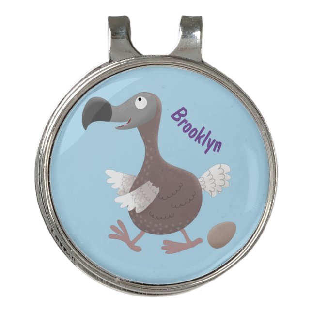 Funny dodo bird cartoon illustration golf hat clip (Front)