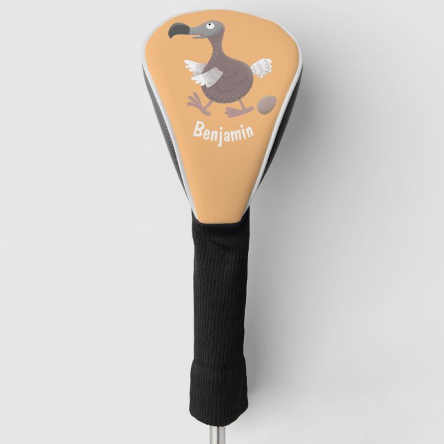 Funny dodo bird cartoon illustration golf head cover (Front)