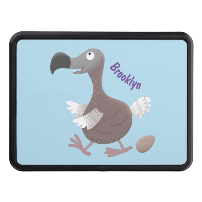 Funny dodo bird cartoon illustration hitch cover (Front)