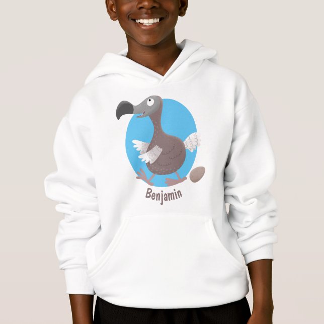 Funny dodo bird cartoon illustration hoodie (Front)