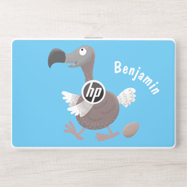 Funny dodo bird cartoon illustration HP laptop skin (Front)