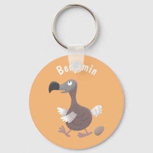 Funny dodo bird cartoon illustration keychain