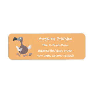 Funny dodo bird cartoon illustration label