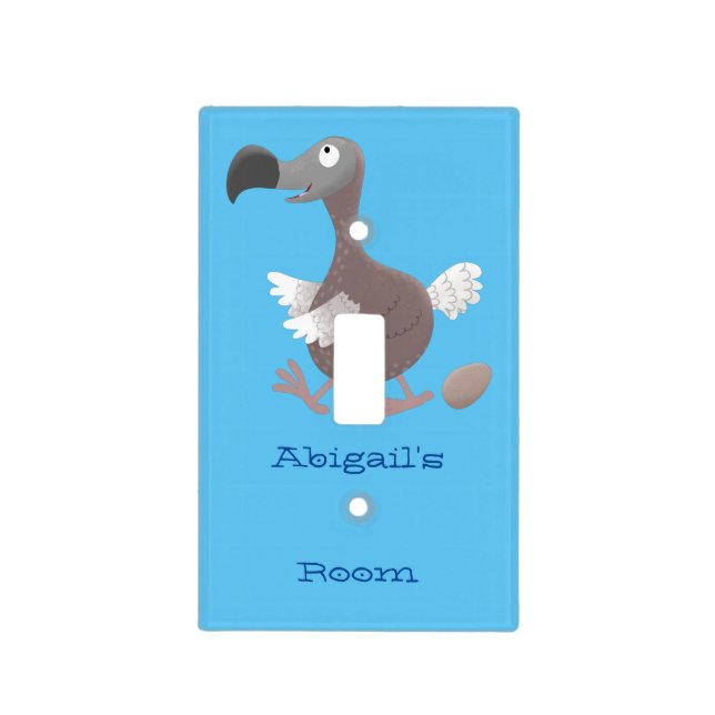 Funny dodo bird cartoon illustration  light switch cover (Front)