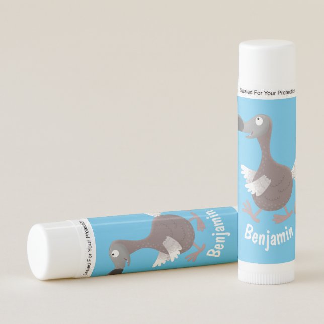 Funny dodo bird cartoon illustration lip balm (Front)