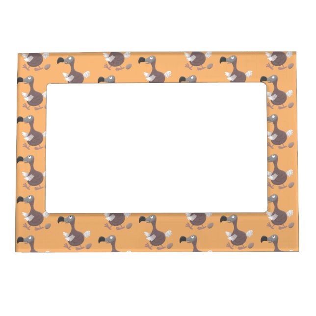 Funny dodo bird cartoon illustration magnetic frame (Front)