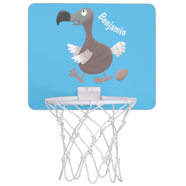 Funny dodo bird cartoon illustration mini basketball hoop (Front)