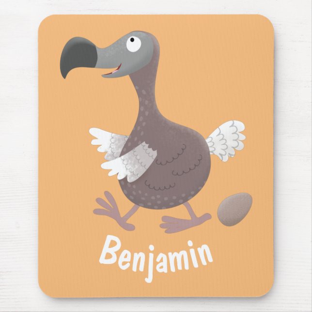 Funny dodo bird cartoon illustration mouse pad (Front)