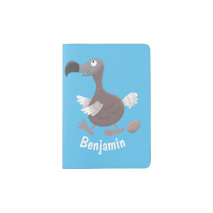 Funny dodo bird cartoon illustration passport holder