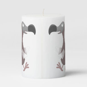 Funny dodo bird cartoon illustration pillar candle