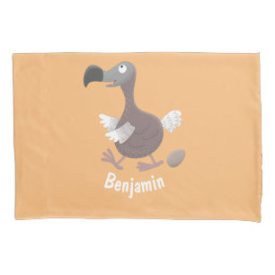 Funny dodo bird cartoon illustration pillow case