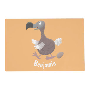 Funny dodo bird cartoon illustration placemat