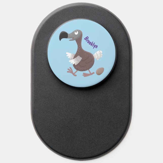 Funny dodo bird cartoon illustration PopSocket (Popsocket)