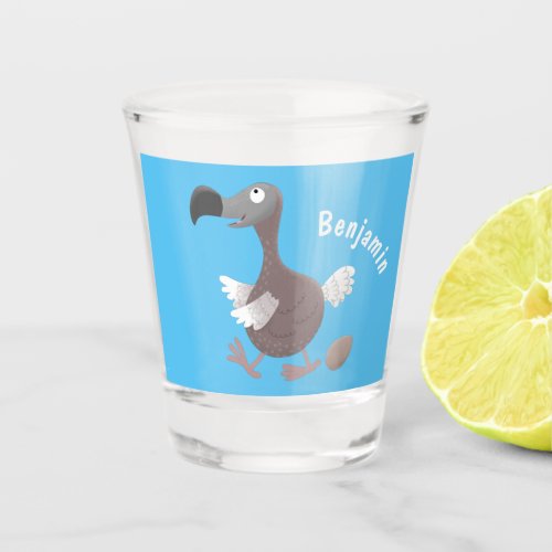 Funny dodo bird cartoon illustration  shot glass