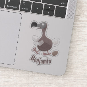 Funny dodo bird cartoon illustration sticker