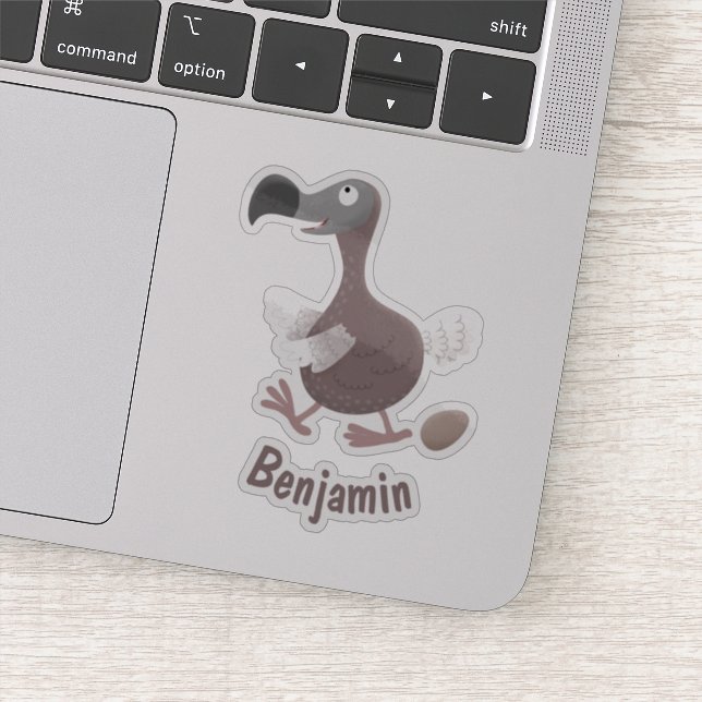 Funny dodo bird cartoon illustration sticker (Detail)