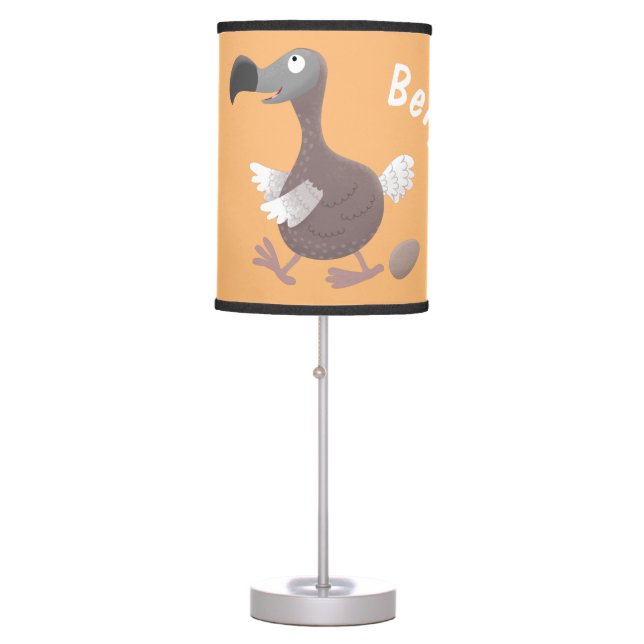 Funny dodo bird cartoon illustration table lamp (Front)
