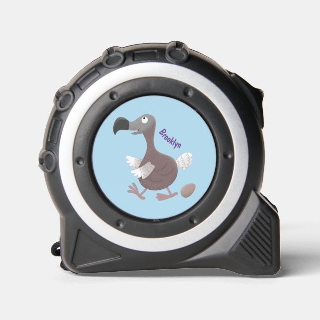 Funny dodo bird cartoon illustration tape measure (Front)