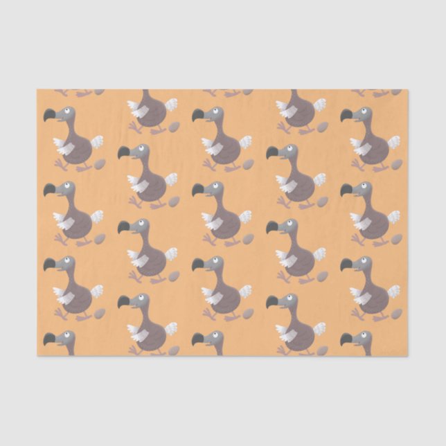 Funny dodo bird cartoon illustration tissue paper (Front)