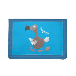 Funny dodo bird cartoon illustration tri-fold wallet