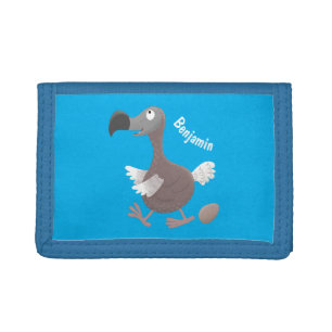 Funny dodo bird cartoon illustration trifold wallet