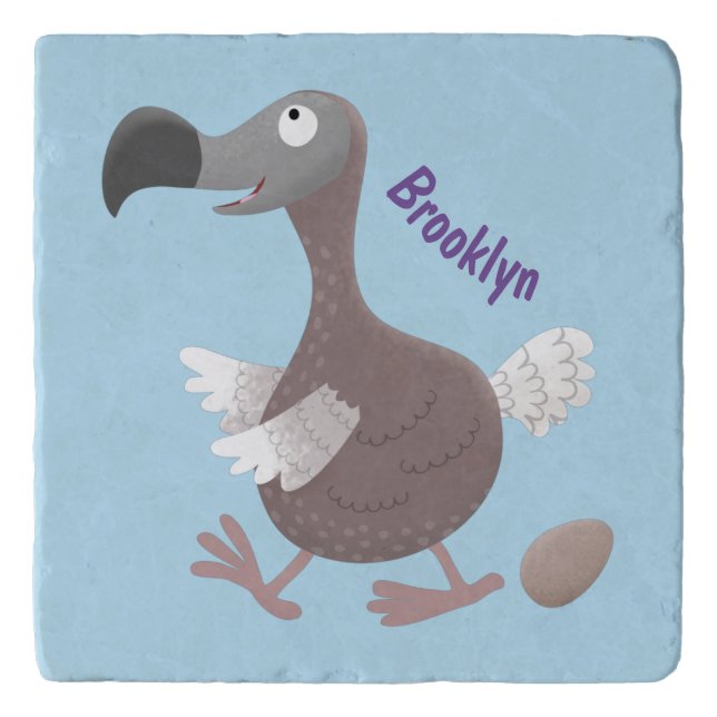 Funny dodo bird cartoon illustration trivet (Front)