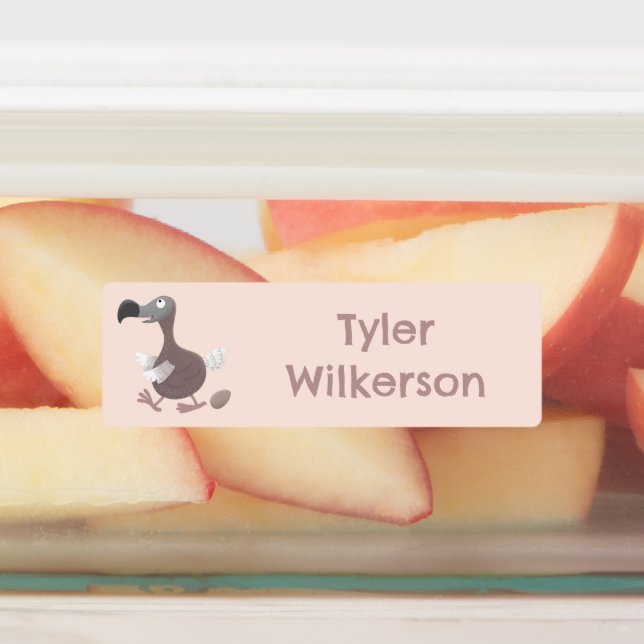 Funny dodo bird cartoon personalized  labels (Affixed)