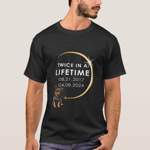Funny Dog 2024 Total Solar Eclipse Twice In A Life T_Shirt