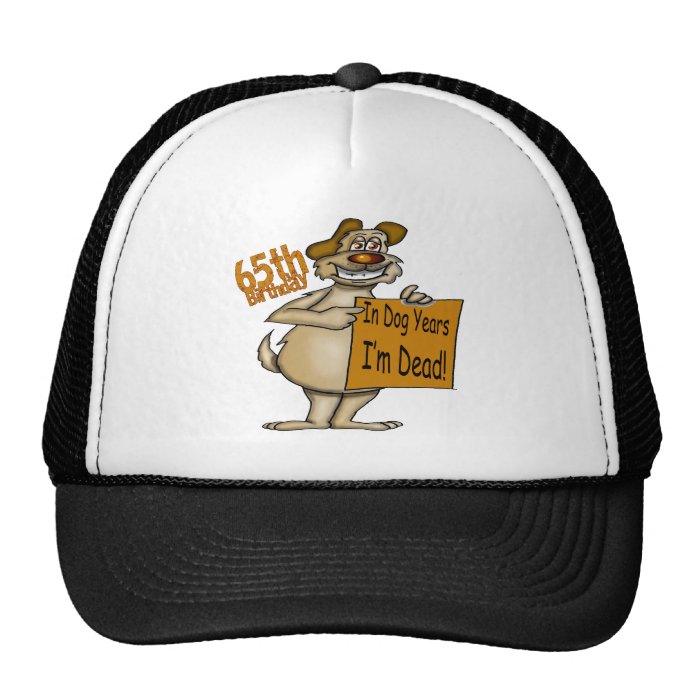 Funny Dog 65th Birthday Gifts Hats
