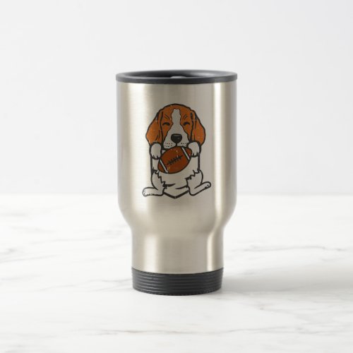Funny Dog American Football Beagle Animal Lover Travel Mug