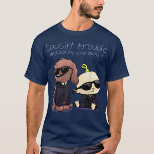 Funny Dog and Baby Causing Trouble Gift T-Shirt