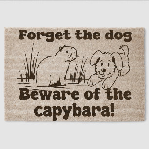 Funny Dog and Capybara Doormat Quirky Animal Fiber Doormat