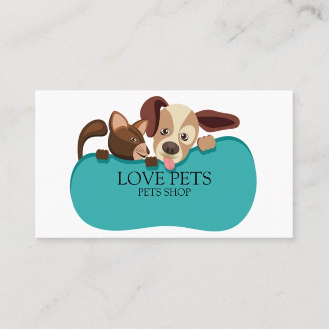 Funny Dog And Cat Business Card (Front)